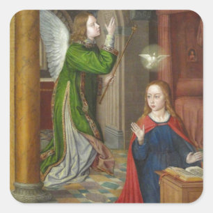 Jean Hej Annunciation Fyrkantigt Klistermärke