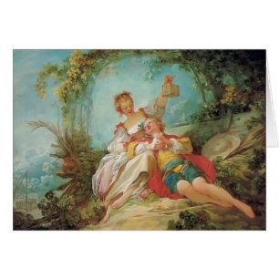 Jean-Honore Fragonard- de lyckliga älskarna Hälsningskort