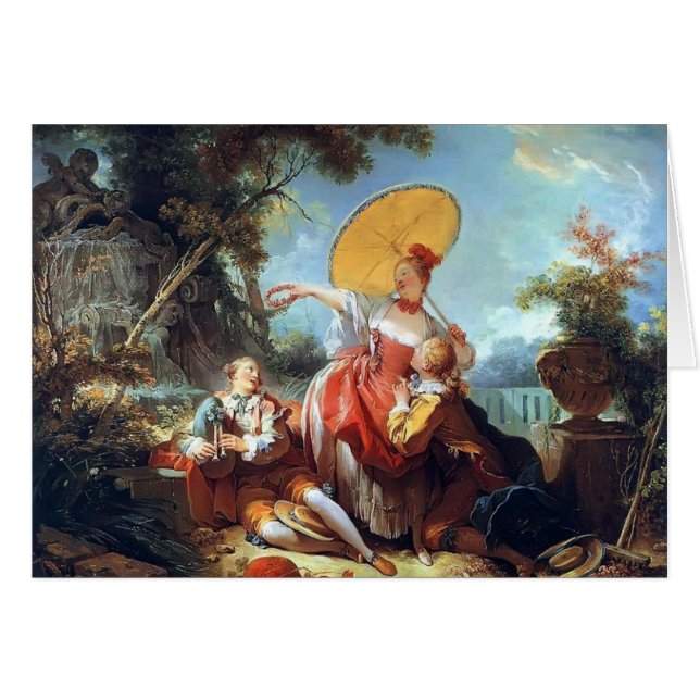 Jean-Honore Fragonard- den musikaliska tävlingen Hälsningskort (Framsidan Horizontal)