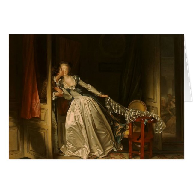 Jean-Honore Fragonard- den stal kyssen Hälsningskort (Framsidan Horizontal)