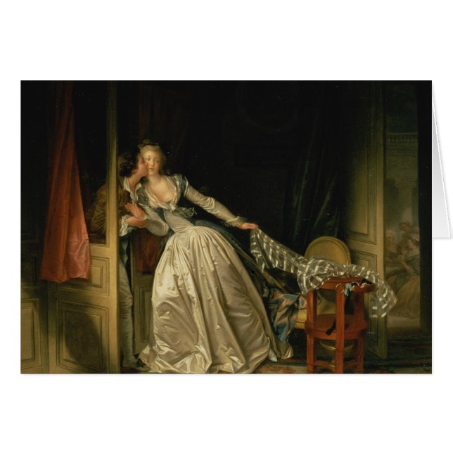 Jean-Honore Fragonard - den stal kyssen - konst Hälsningskort (Framsidan Horizontal)