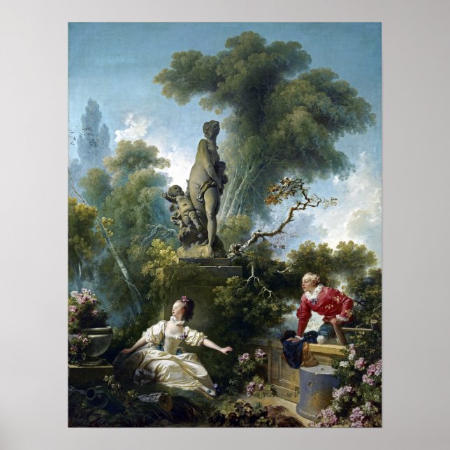 Jean-Honoré Fragonard Framstegen i kärlek Poster (Framsidan)