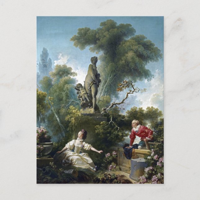 Jean-Honoré Fragonard Framstegen i kärlek Vykort (Framsida)