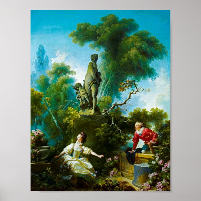 Jean-Honore Fragonard: Kärlek framsteg. Poster (Framsidan)