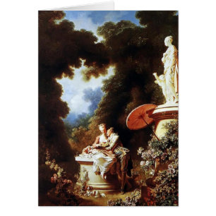 Jean-Honore Fragonard- Konferensen i Kärlek Hälsningskort