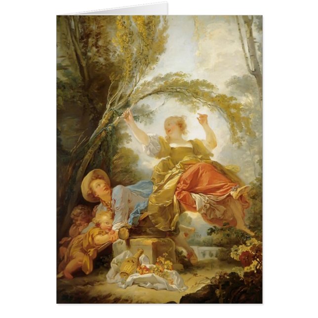 Jean-Honore Fragonard- som See sågar Hälsningskort (Framsidan)