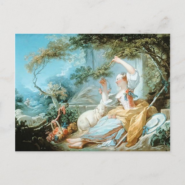 Jean-Honore Fragonard- The Shepherdess Vykort (Framsida)