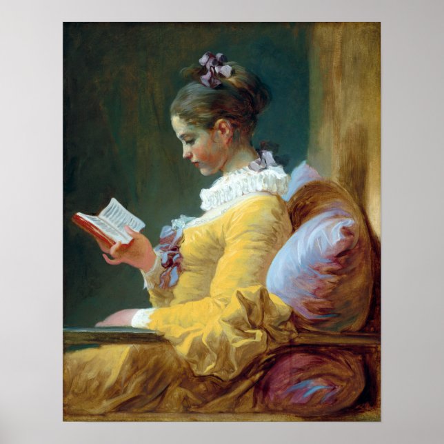 Jean-Honoré Fragonard Young Girl Reading Poster (Framsidan)