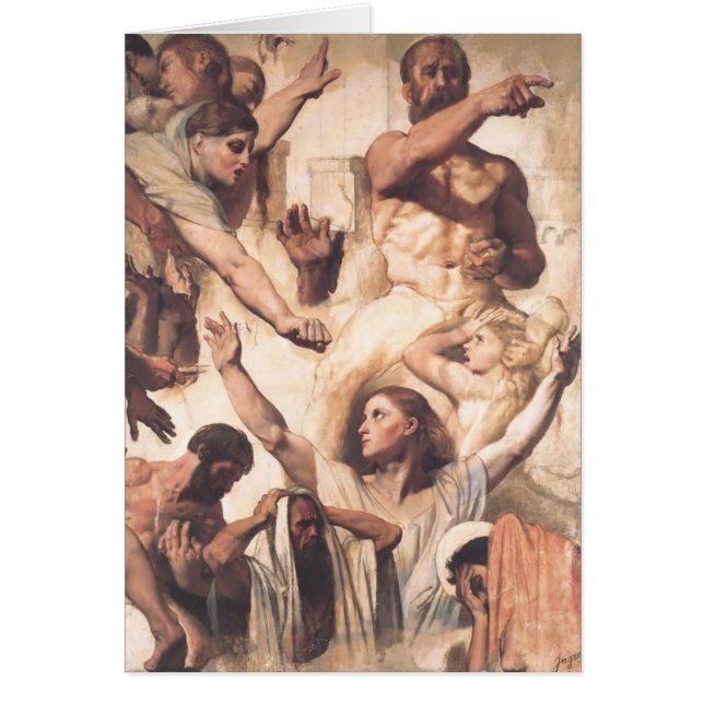 Jean Ingres- studie för martyrskap av St. Hälsningskort (Framsidan)