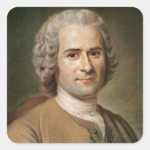 Jean-jacques Rousseau efter 1753 Fyrkantigt Klistermärke