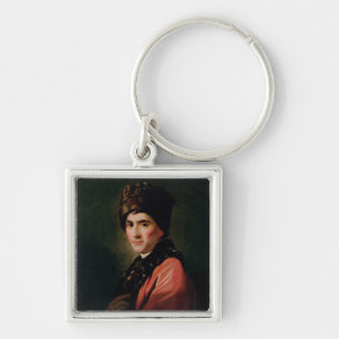 Jean-jacques Rousseau Fyrkantig Silverfärgad Nyckelring