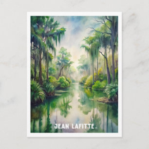 Jean Lafitte Park Akvarell Målning Postkort Vykort