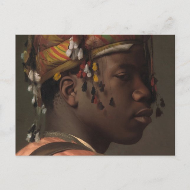 Jean-Leon Gerome Black Bashi-Bazouk (ansikte) 1869 Vykort (Framsida)