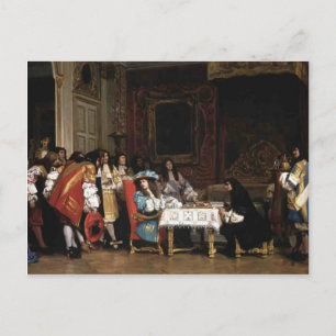 Jean-Leon Gerome-Louis XIV och Moliere Vykort