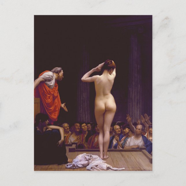 Jean Leon Gerome Säljer slavar i Rom Vykort (Framsida)