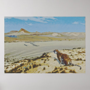 Jean-Léon Gérôme - Tiger på bevakningen (modifiera Poster