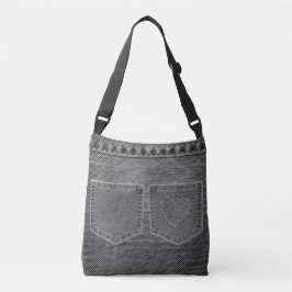 Jean look 'Black & White' Crossbody Bag Axelväska
