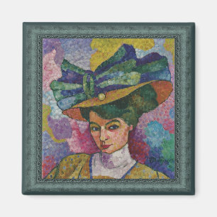 Jean Metzinger kvinna i hattkonstverkmagnet Magnet