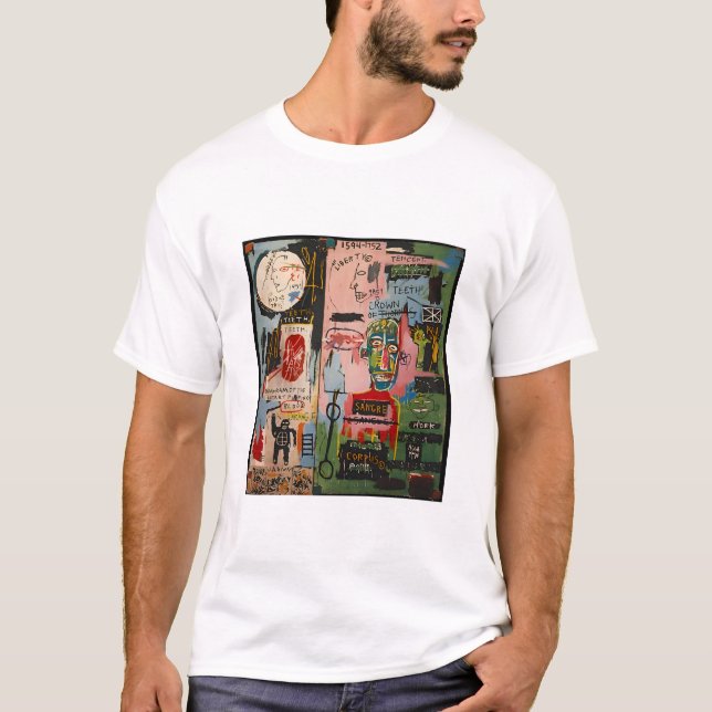 Jean Michel Basquiat art style T Shirt (Framsida)