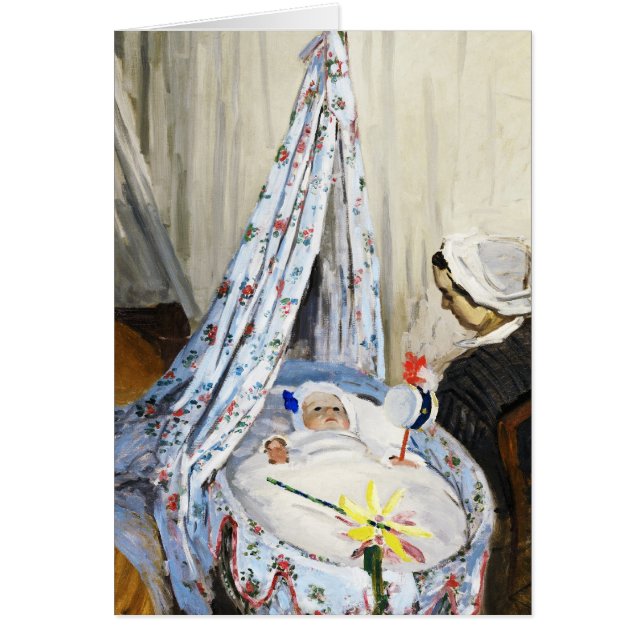 Jean Monet i Cradle Claude Monet-coolan, gammal, OBS Kort (Framsidan)