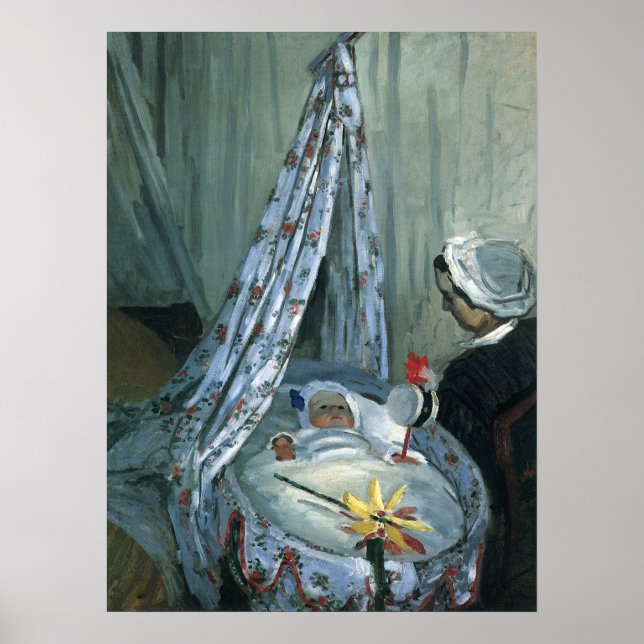 Jean Monet i hans vagga av Claude Monet Poster (Framsidan)