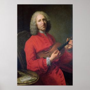 Jean-Philippe Rameau med en fiol Poster
