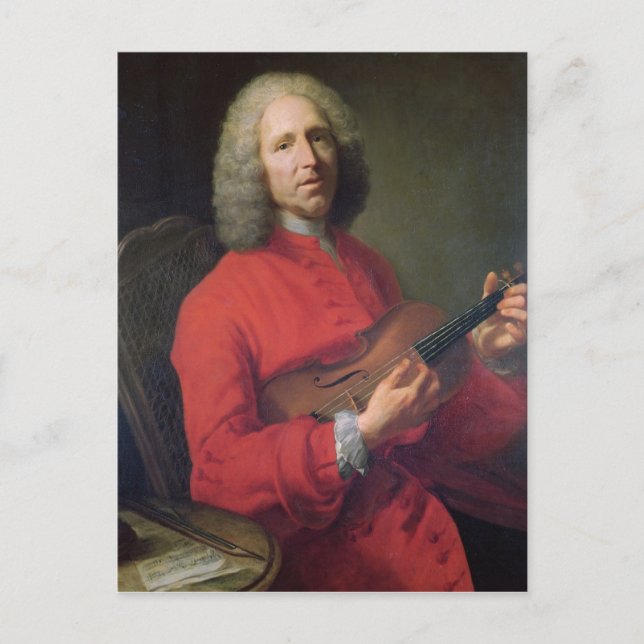 Jean-Philippe Rameau med en fiol Vykort (Framsida)
