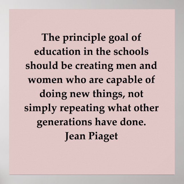 jean Piaget-citat Poster (Framsidan)