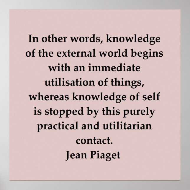 jean Piaget-citat Poster (Framsidan)
