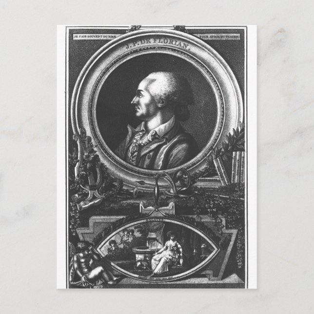 Jean-Pierre Claris de Florian Vykort (Framsida)