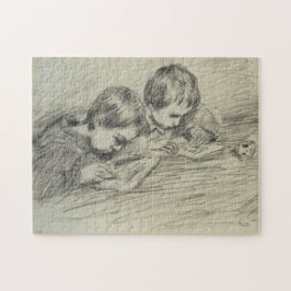 Jean-Pierre Hoschedé & Michel Teckning Monet-Bran Pussel