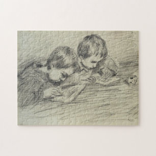 Jean-Pierre Hoschedé & Michel Teckning Monet-Bran Pussel