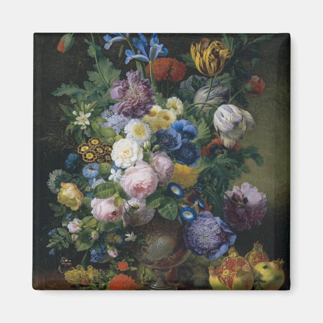 Jean-Pierre-Xavier Bidauld still Life with Tulips Magnet (Framsidan)