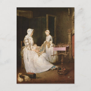 Jean-Simeon Chardin - Den hårt arbetande Mor Vykort