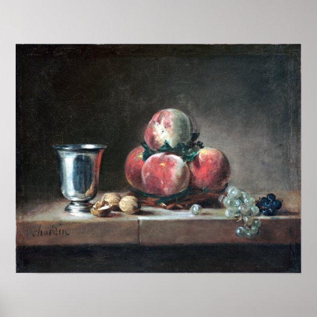 Jean-Siméon Chardin still Life with Peacher Poster (Framsidan)