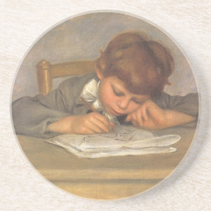 Jean Teckning från Pierre Renoir, Vintage Fine Art Underlägg