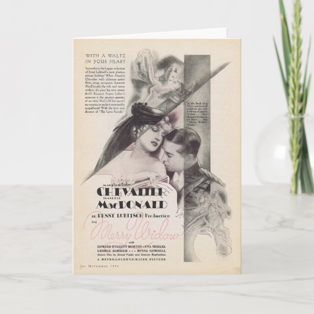Jeanette MacDonald Merry Widow-film och 1934 Helgkort (Framsida)