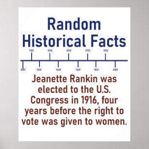 Jeanette Rankin valdes - historiskt faktum Poster