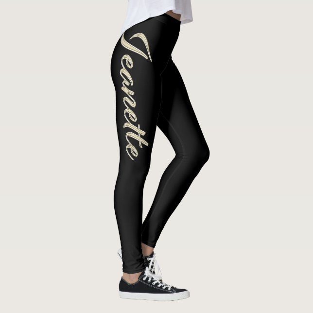 Jeanette white gold Handwriting Hose Leggings (Höger)