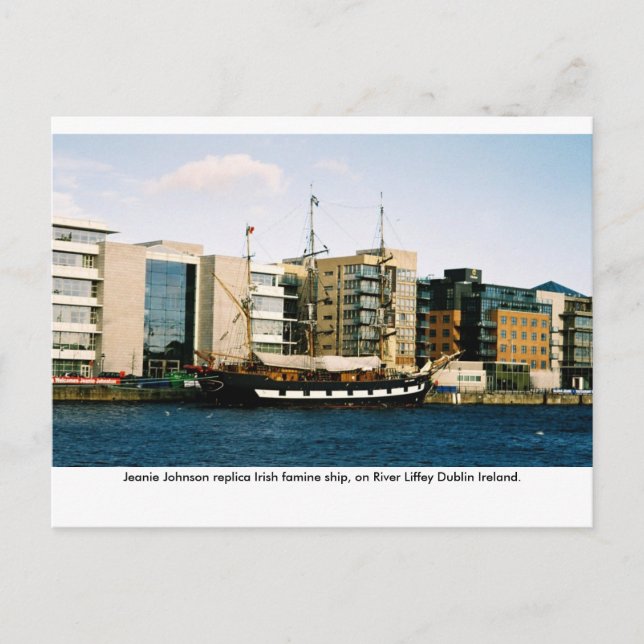 Jeanie Johnson Irish famine frakt, Dublin Ireland Vykort (Framsida)