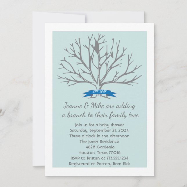 Jeanne babyduschinbjudan inbjudningar (Framsida)