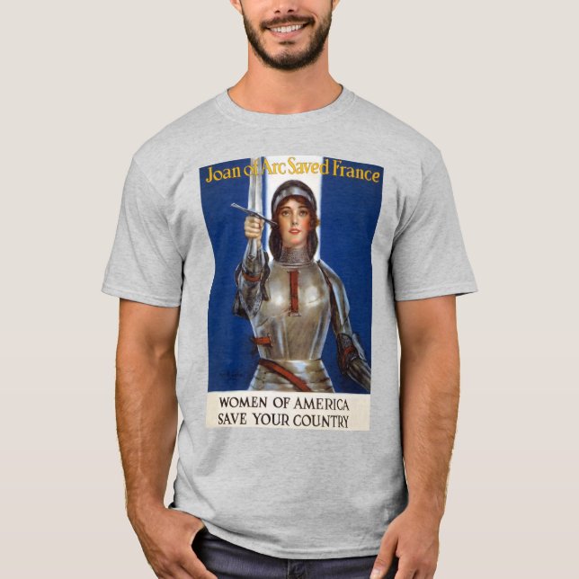 Jeanne d'Arc Fransk Hjältinna, Riddare Jungfrun av T Shirt (Framsida)