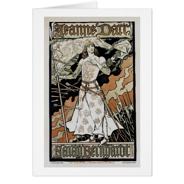Jeanne d'Arc ~ Sarah Bernhardt Hälsningskort (Framsidan)