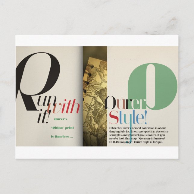 Jeanne: Dürer Stil Vykort (Framsida)