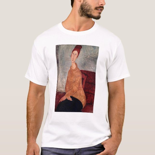 Jeanne Hebuterne i en gul jumper, 1918-19 T Shirt (Framsida)