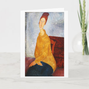 Jeanne Hebuterne i Gult Sweater, Modigliani Kort