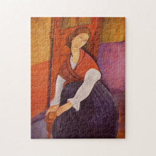 Jeanne Hebuterne in a Red Shawl by Modigliani Pussel