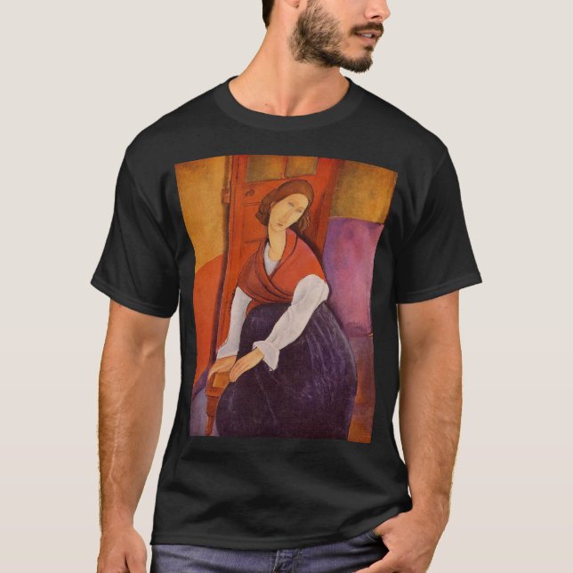Jeanne Hebuterne in a Red Shawl by Modigliani T Shirt (Framsida)
