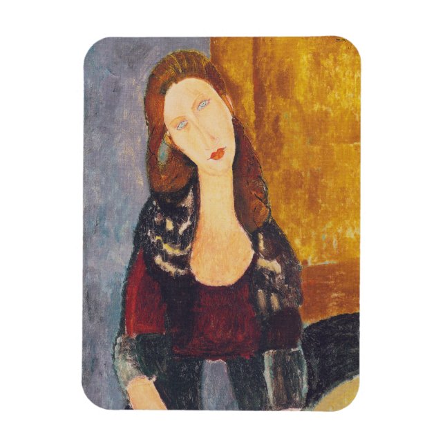 Jeanne Hebuterne porträtt av Amedeo Modigliani Magnet (Vertikal)