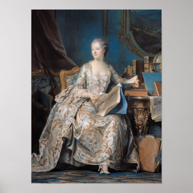 Jeanne Poisson the Marquise de Pompadour 1755 Poster (Framsidan)